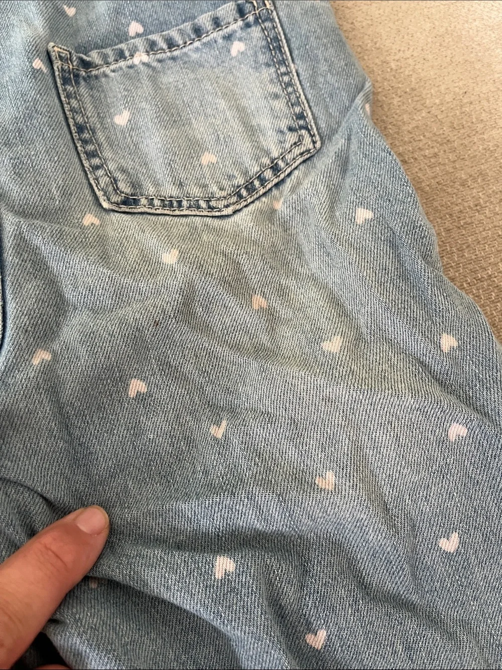 💙5 for $10💙 OshKosh B'gosh Light Blue Denim Heart-Print Girls Overalls 5t